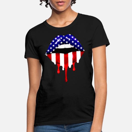 american flag lips shirt